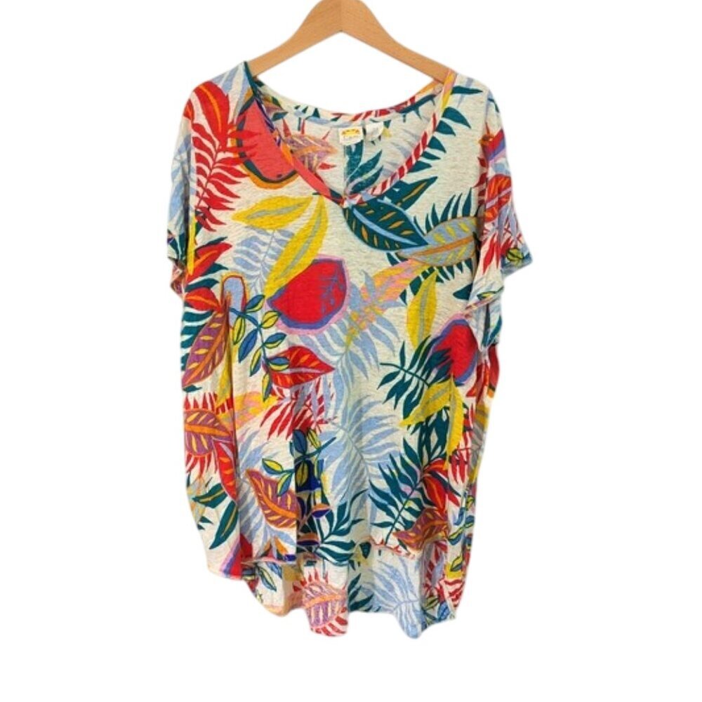 Like New‎ C&C California Vibrant Leaf Print Tee Size 2X